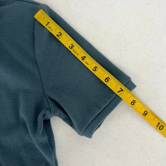 Sunday Best Aritzia Size XS Cropped Polo Cardigan Teal Blue Button Front Top - Picture 8 of 9